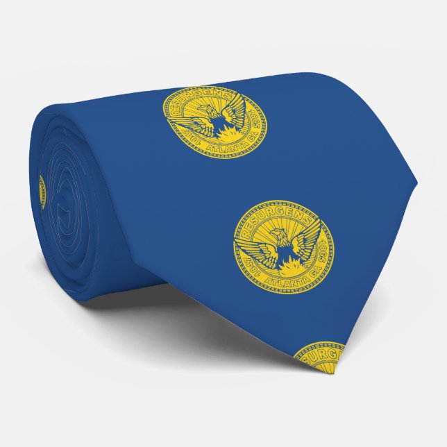 Gravata Bandeira de Atlanta, Georgia Tie (Rolled)