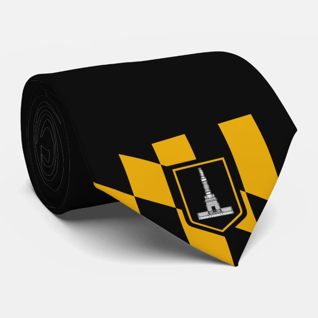 Gravata Bandeira de Baltimore (Maryland, EUA) (Rolled)