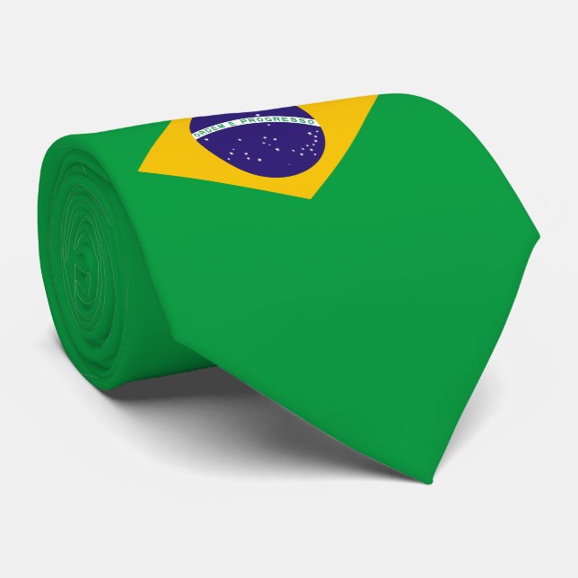Gravata Bandeira de Brasil (Rolled)