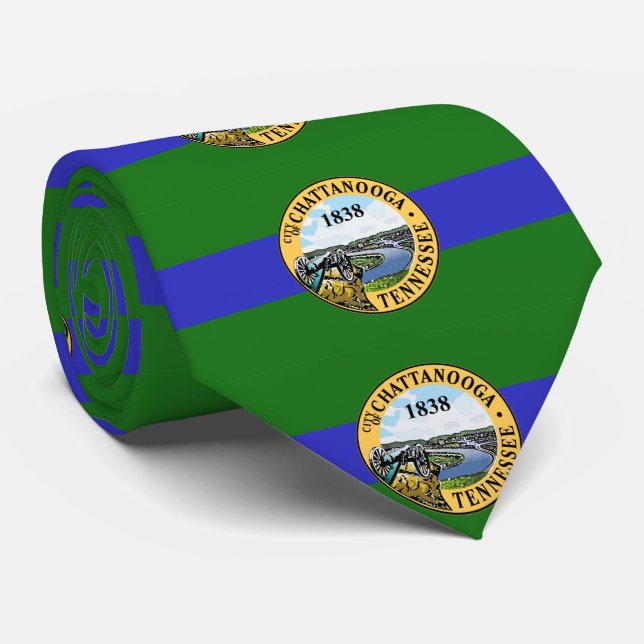 Gravata Bandeira de Chattanooga, Tennessee (Rolled)