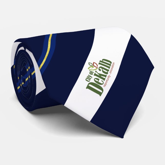 Gravata Bandeira de DeKalb (Illinois) (Rolled)