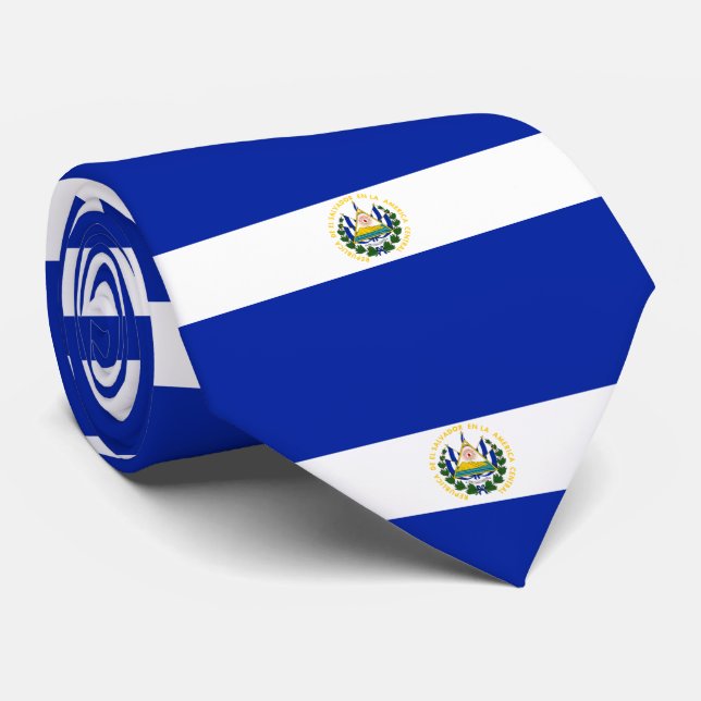 Gravata Bandeira de El Salvador (Rolled)