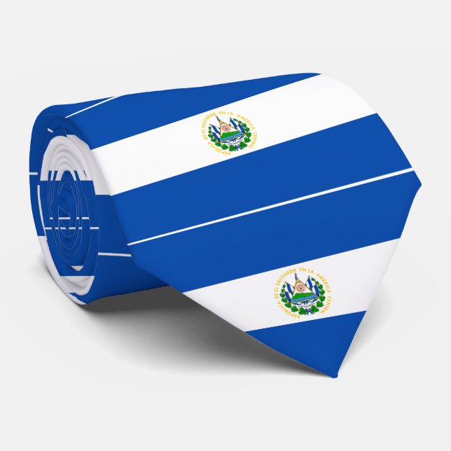 Gravata Bandeira de El Salvador (Rolled)