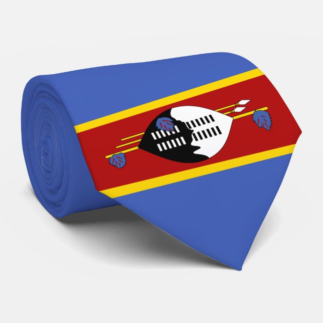 Gravata Bandeira de Eswatini (Suazilândia) (Rolled)