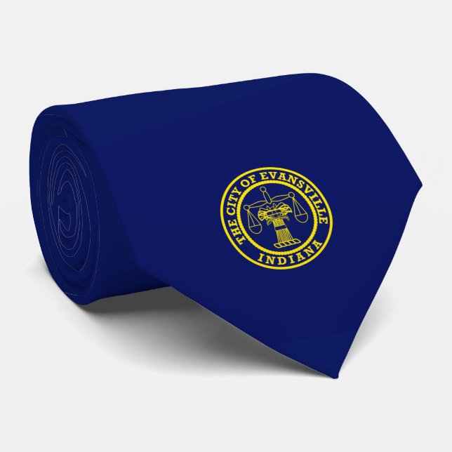 Gravata Bandeira de Evansville (Indiana) (Rolled)