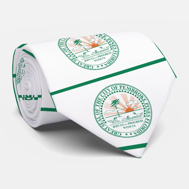 Gravata Bandeira de Fort Pembroke Pines, Flórida (Rolled)