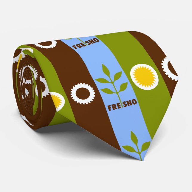 Gravata Bandeira de Fresno, California Neck Tie (Rolled)