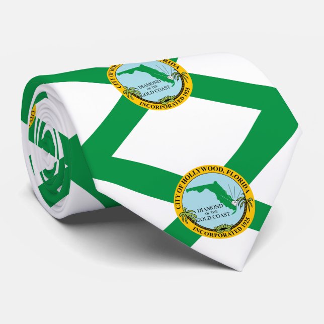 Gravata Bandeira de Hollywood, Flórida (Rolled)