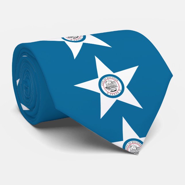 Gravata Bandeira de Houston, Texas Neck Tie (Rolled)