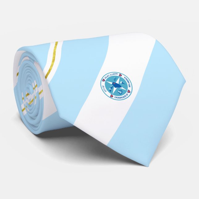Gravata Bandeira de Joliet (Illinois) (Rolled)