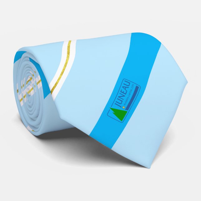Gravata Bandeira de Juneau (Alasca) (Rolled)