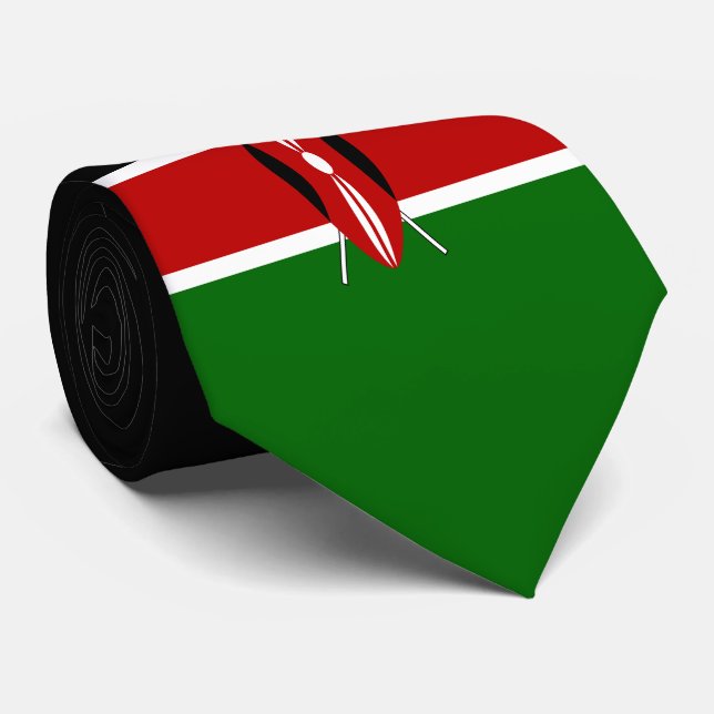 Gravata Bandeira de Kenya (Rolled)