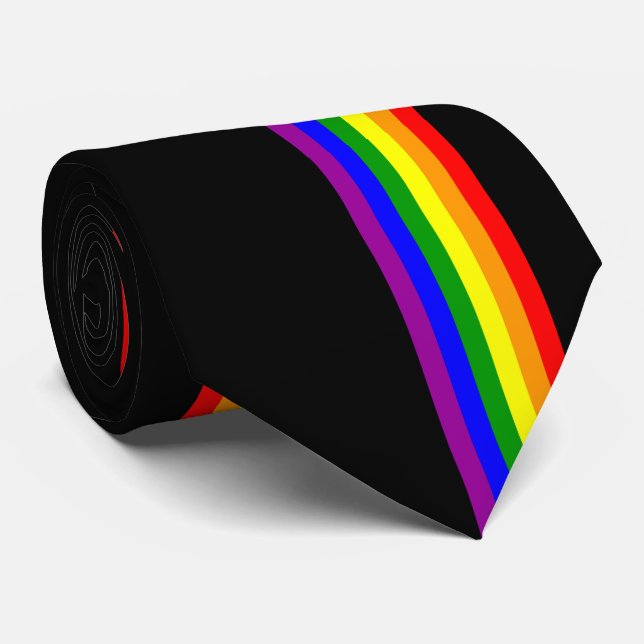 Gravata Bandeira de LGBT no preto (Rolled)