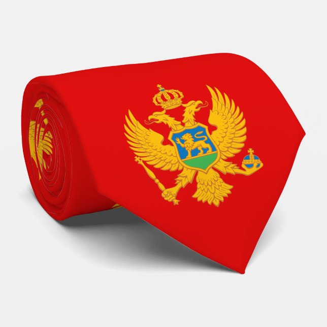 Gravata Bandeira de Montenegro (Rolled)
