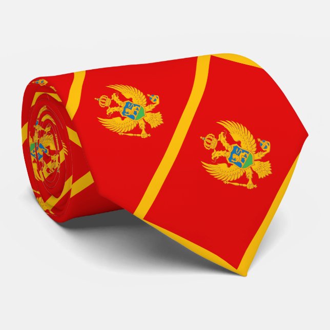 Gravata Bandeira de Montenegro (Rolled)