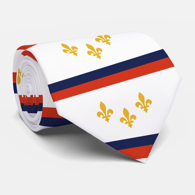 Gravata Bandeira de Nova Orleães, Louisiana (Rolled)