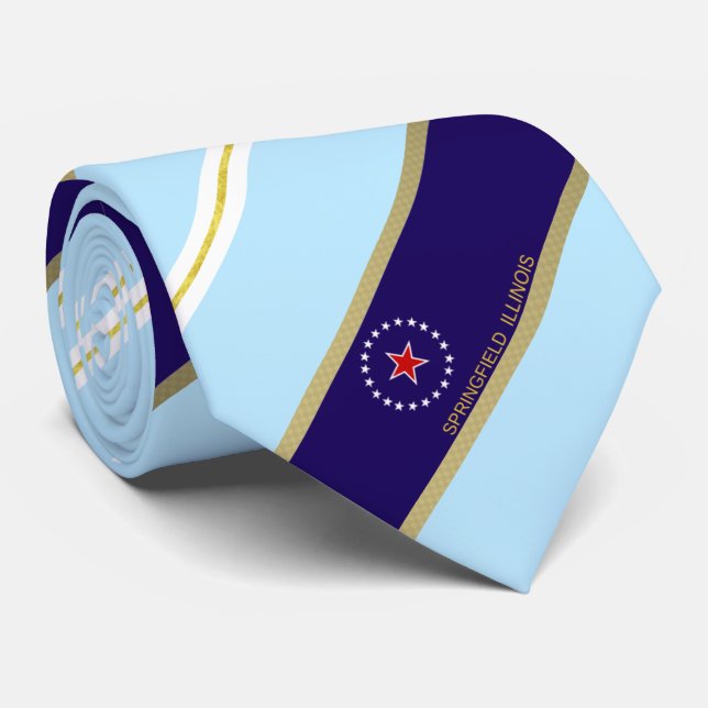 Gravata Bandeira de Springfield (Illinois) (Rolled)