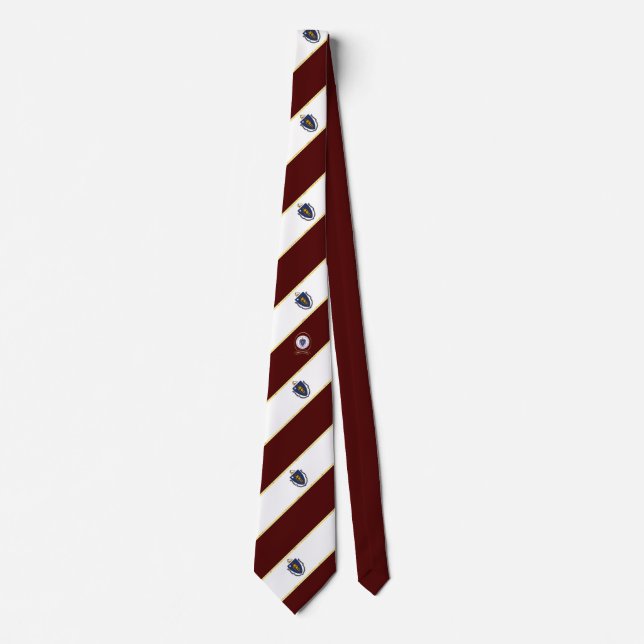 Gravata Bandeira de stripes de Massachusetts (Frente)