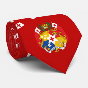 Gravata Bandeira de Tongan e selo, bandeira de Tonga