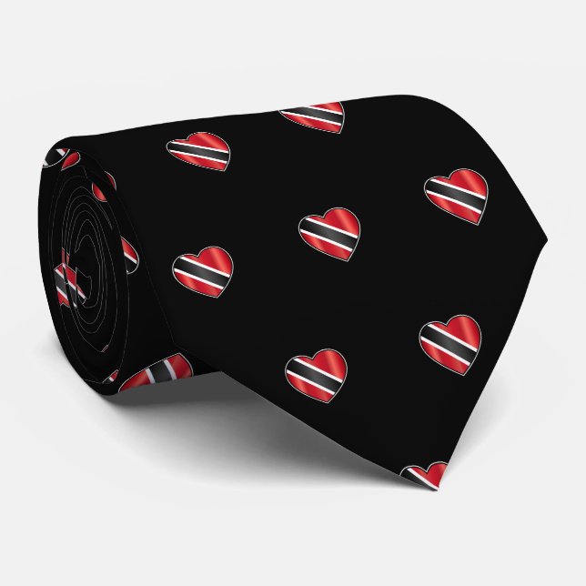 Gravata Bandeira de Trinidad e Tobago em PRETO (Rolled)
