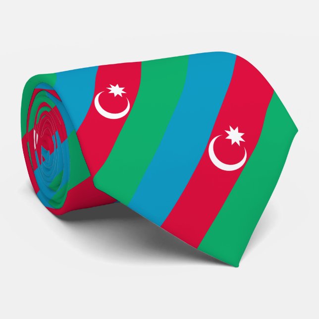 Gravata Bandeira do Azerbaijão Patriótico (Rolled)