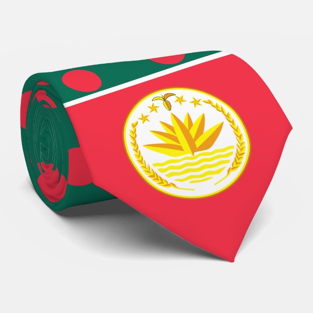 Gravata Bandeira do Bangladesh e emblema nacional, Banglad (Rolled)