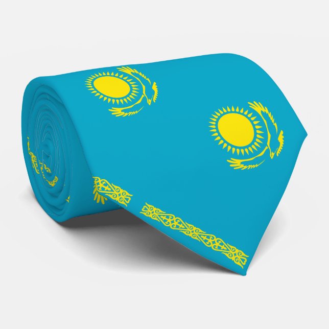 Gravata Bandeira do Cazaquistão (Rolled)