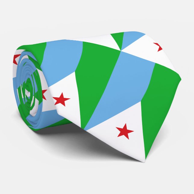 Gravata Bandeira do Djibuti (Rolled)