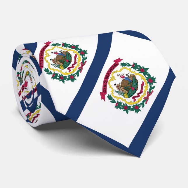 Gravata Bandeira do Estado da Virgínia Ocidental (Rolled)