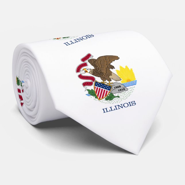 Gravata Bandeira do Estado de Illinois (Rolled)