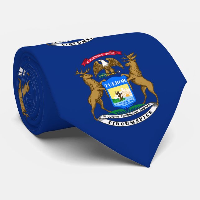 Gravata Bandeira do Estado de Michigan (Rolled)