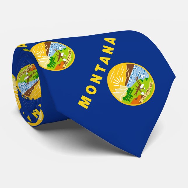 Gravata Bandeira do Estado de Montana (Rolled)