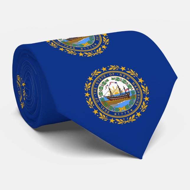 Gravata Bandeira do Estado de New Hampshire (Rolled)