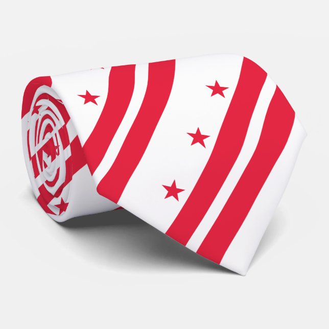 Gravata Bandeira do Estado de Washington DC (Rolled)