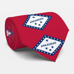 Gravata Bandeira do Estado do Arkansas Patriótico