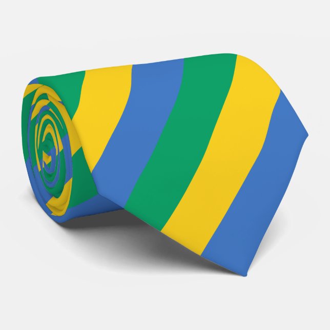 Gravata Bandeira do Gabão (Rolled)