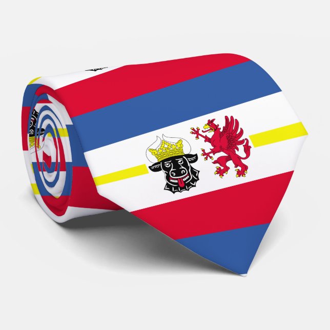 Gravata Bandeira do Meclemburgo-Pomerânia Ocidental (Rolled)