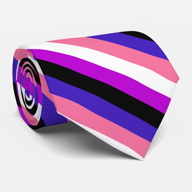 Gravata Bandeira do Orgulho de Genderfluidez (Rolled)