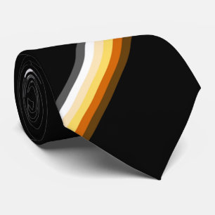 Gravata Bandeira do Orgulho do Urso Gay Estiloso Preto
