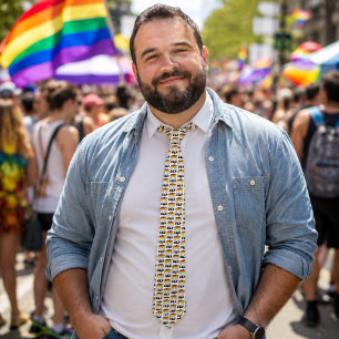 Gravata Bandeira do Orgulho Urso Gay Colorido