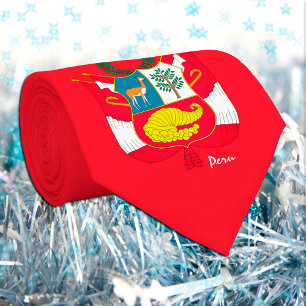 Gravata Bandeira do Peru e do Peru, emblema da moda comerc