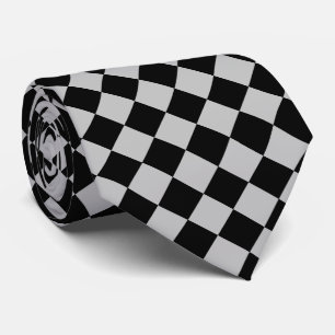 Gravata Bandeira do Pescoço Negro e Cinza