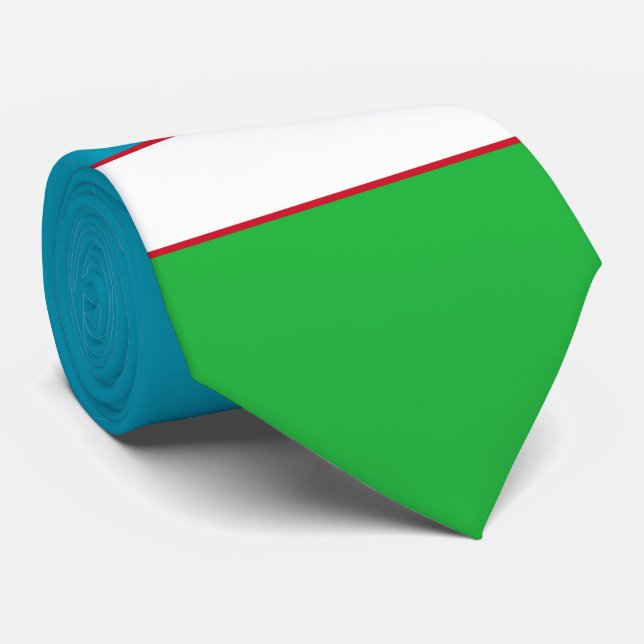 Gravata Bandeira do Usbequistão (Rolled)