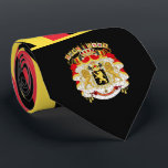 Gravata Bandeira e Casaco de armas da Bélgica<br><div class="desc">Bandeira e Casaco de armas belgas,  Flag of Belgium Neck Tie by World Flags United.</div>