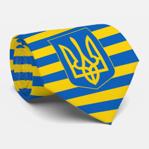 Gravata Bandeira e Casaco de Armas da Ucrânia