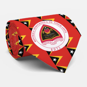 Gravata Bandeira e Casaco de Armas de Timor-Leste