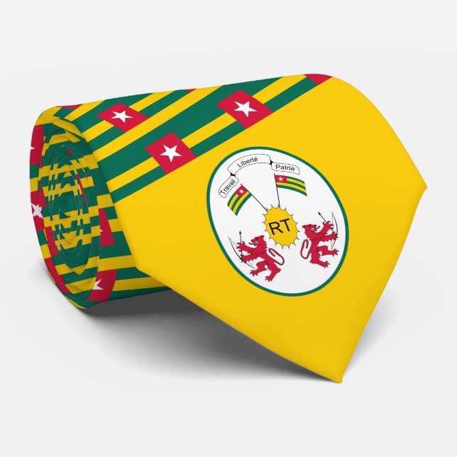 Gravata Bandeira e emblema togoleses, Bandeira do Togo (Rolled)