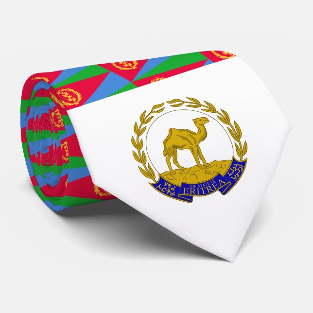 Gravata Bandeira eritreia e emblema nacional, bandeira da  (Rolled)