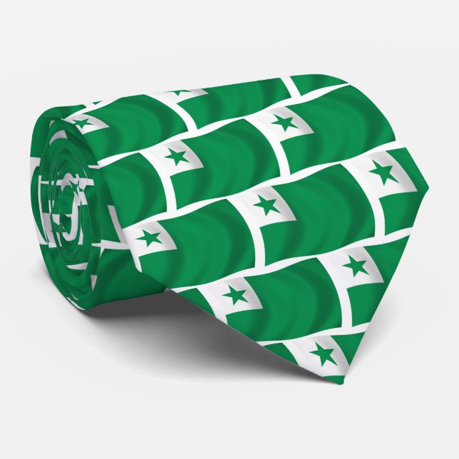 Gravata Bandeira Esperanto (Rolled)