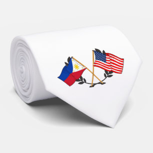 Gravata Bandeira Filipina Americana Patrimônio Filipino Vi